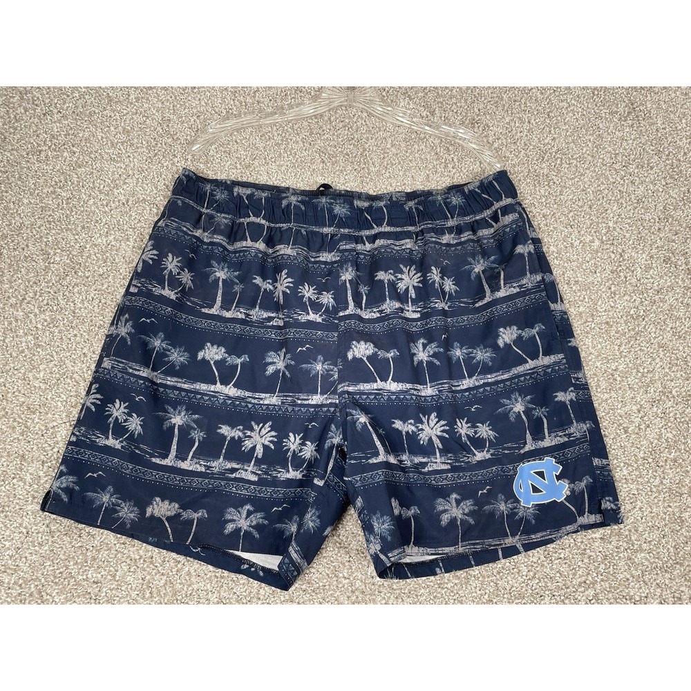Colosseum Men's North Carolina Tar Heels Palm‎ Trees Swim Trunks Size XL